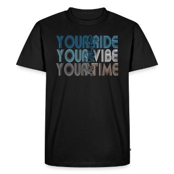 Votre balade Votre vibe Votre temps - T-shirt Premium bio Homme - noir - Devant - Nico (187cm)