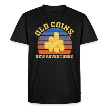 Old Coins New Adventures Numismatics - Men's Premium Organic T-Shirt - black - Front - Nico (187cm)