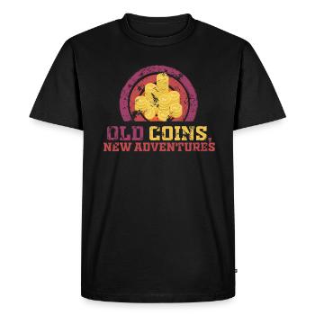 Old Coins New Adventures Numismatics - Men's Premium Organic T-Shirt - black - Front - Nico (187cm)