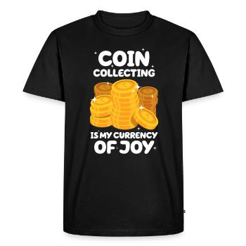 Old Coins New Adventures Numismatics - Men's Premium Organic T-Shirt - black - Front - Nico (187cm)