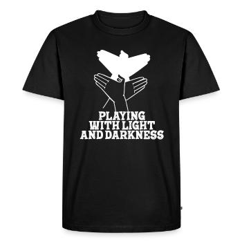 Jouer avec la lumière et l'ombre des ténèbres - T-shirt Premium bio Homme - noir - Devant - Nico (187cm)