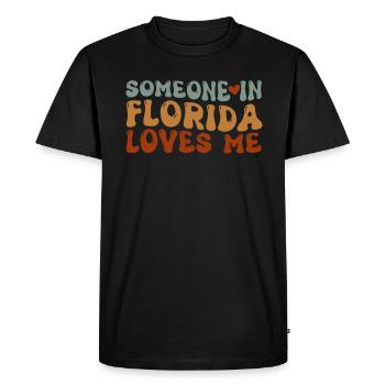 Quelqu’un en Floride m’aime - T-shirt Premium bio Homme - noir - Devant - Nico (187cm)