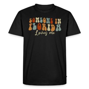 Quelqu’un en Floride m’aime - T-shirt Premium bio Homme - noir - Devant - Nico (187cm)