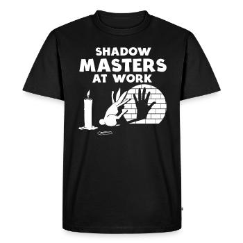 Enchantement du monde des marionnettes d’ombres - T-shirt Premium bio Homme - noir - Devant - Nico (187cm)