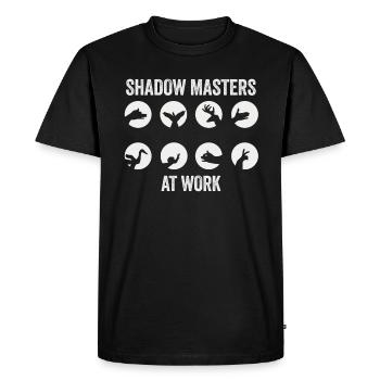 Maîtres de l’ombre au travail Marionnettes d’ombres - T-shirt Premium bio Homme - noir - Devant - Nico (187cm)