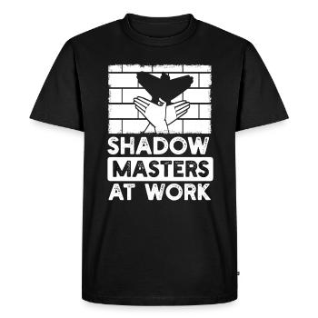 Maîtres de l’ombre au travail Marionnettes d’ombres - T-shirt Premium bio Homme - noir - Devant - Nico (187cm)