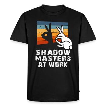 Maîtres de l’ombre au travail Marionnettes d’ombres - T-shirt Premium bio Homme - noir - Devant - Nico (187cm)