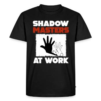 Maîtres de l’ombre au travail Marionnettes d’ombres - T-shirt Premium bio Homme - noir - Devant - Nico (187cm)