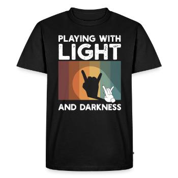 Playing With Light And Darkness Shadow - Men's Premium Organic T-Shirt - black - Front - Nico (187cm)