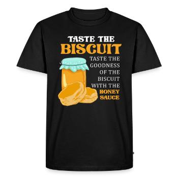 Goûtez le biscuit Goûtez les bienfaits - T-shirt Premium bio Homme - noir - Devant - Nico (187cm)