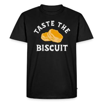 Goûtez le biscuit Goûtez les bienfaits - T-shirt Premium bio Homme - noir - Devant - Nico (187cm)