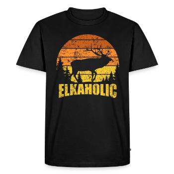 Chasse à l’élan Elkaholic Hunters - T-shirt Premium bio Homme - noir - Devant - Nico (187cm)