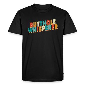 Chuchoteur de trou du cul - T-shirt Premium bio Homme - noir - Devant - Nico (187cm)