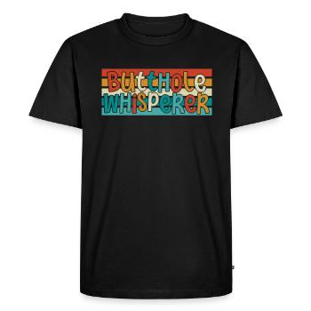 Chuchoteur de trou du cul - T-shirt Premium bio Homme - noir - Devant - Nico (187cm)