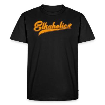 Chasse à l’élan Elkaholic Hunters - T-shirt Premium bio Homme - noir - Devant - Nico (187cm)