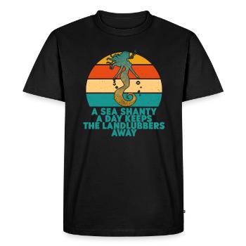 marin meme bateau pirate navigation océanique - T-shirt Premium bio Homme - noir - Devant - Nico (187cm)