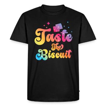 Goûtez le biscuit Goûtez les bienfaits - T-shirt Premium bio Homme - noir - Devant - Nico (187cm)