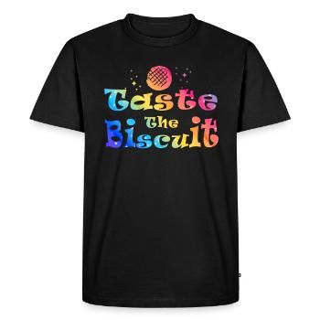 Goûtez le biscuit Goûtez les bienfaits - T-shirt Premium bio Homme - noir - Devant - Nico (187cm)