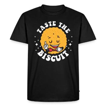 Goûtez le biscuit Goûtez les bienfaits - T-shirt Premium bio Homme - noir - Devant - Nico (187cm)