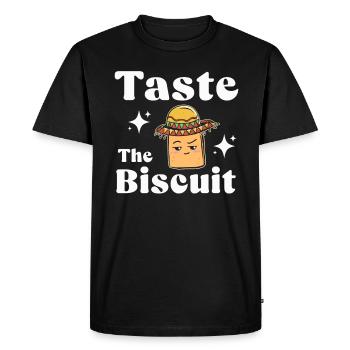Goûtez le biscuit Goûtez les bienfaits - T-shirt Premium bio Homme - noir - Devant - Nico (187cm)