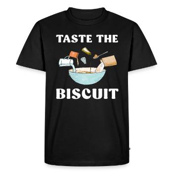 Goûtez le biscuit Goûtez les bienfaits - T-shirt Premium bio Homme - noir - Devant - Nico (187cm)