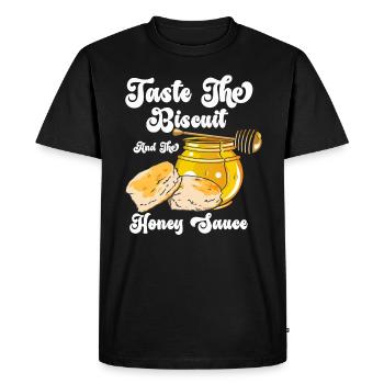 Goûtez le biscuit Goûtez les bienfaits - T-shirt Premium bio Homme - noir - Devant - Nico (187cm)