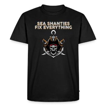 marin meme bateau pirate navigation océanique - T-shirt Premium bio Homme - noir - Devant - Nico (187cm)
