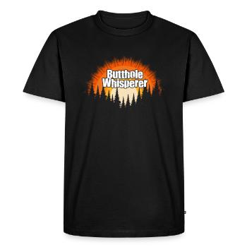 Chuchoteur de trou du cul - T-shirt Premium bio Homme - noir - Devant - Nico (187cm)