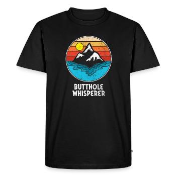 Butthole Whisperer - Men's Premium Organic T-Shirt - black - Front - Nico (187cm)