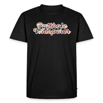 Chuchoteur de trou du cul - T-shirt Premium bio Homme - noir - Devant - Nico (187cm)