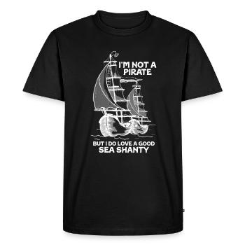 marin meme bateau pirate navigation océanique - T-shirt Premium bio Homme - noir - Devant - Nico (187cm)
