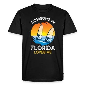 Quelqu’un en Floride m’aime - T-shirt Premium bio Homme - noir - Devant - Nico (187cm)