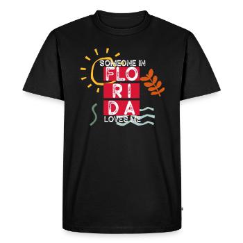 Quelqu’un en Floride m’aime - T-shirt Premium bio Homme - noir - Devant - Nico (187cm)