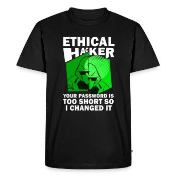 Ethical Hacker Cybersecurity Expertise - Men's Premium Organic T-Shirt - black - Front - Nico (187cm)