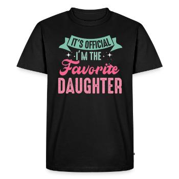 C’est officiel Je suis la fille préférée - T-shirt Premium bio Homme - noir - Devant - Nico (187cm)
