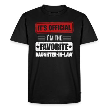 Je suis la belle-fille préférée - T-shirt Premium bio Homme - noir - Devant - Nico (187cm)