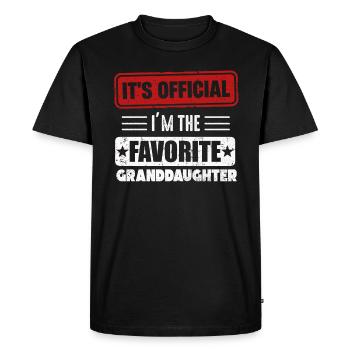 Je suis la petite-fille préférée - T-shirt Premium bio Homme - noir - Devant - Nico (187cm)