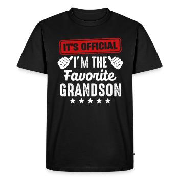 C’est officiel Je suis le petit-fils préféré - T-shirt Premium bio Homme - noir - Devant - Nico (187cm)