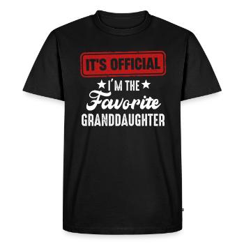 Je suis la petite-fille préférée - T-shirt Premium bio Homme - noir - Devant - Nico (187cm)