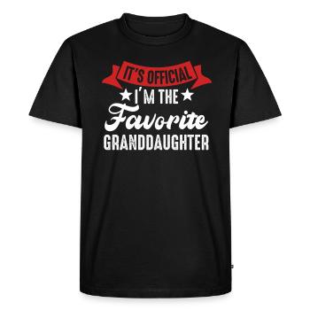 Je suis la petite-fille préférée - T-shirt Premium bio Homme - noir - Devant - Nico (187cm)