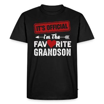 C’est officiel Je suis le petit-fils préféré - T-shirt Premium bio Homme - noir - Devant - Nico (187cm)