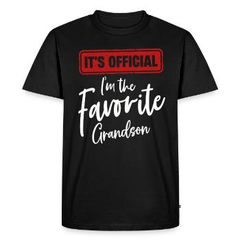 C’est officiel Je suis le petit-fils préféré - T-shirt Premium bio Homme - noir - Devant - Nico (187cm)