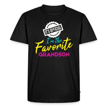 C’est officiel Je suis le petit-fils préféré - T-shirt Premium bio Homme - noir - Devant - Nico (187cm)