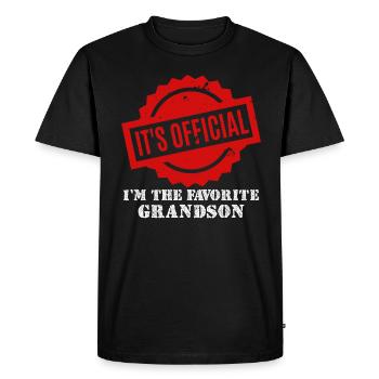 C’est officiel Je suis le petit-fils préféré - T-shirt Premium bio Homme - noir - Devant - Nico (187cm)