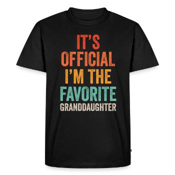 Je suis la petite-fille préférée - T-shirt Premium bio Homme - noir - Devant - Nico (187cm)