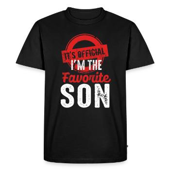 C’est officiel Je suis le fils préféré - T-shirt Premium bio Homme - noir - Devant - Nico (187cm)