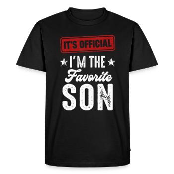 C’est officiel Je suis le fils préféré - T-shirt Premium bio Homme - noir - Devant - Nico (187cm)