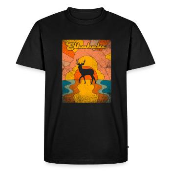 Elk Hunting Elkaholic Hunters - Men's Premium Organic T-Shirt - black - Front - Nico (187cm)