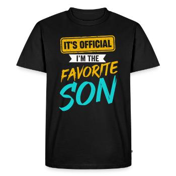 C’est officiel Je suis le fils préféré - T-shirt Premium bio Homme - noir - Devant - Nico (187cm)