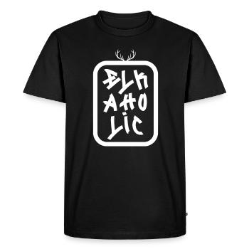 Chasse à l’élan Elkaholic Hunters - T-shirt Premium bio Homme - noir - Devant - Nico (187cm)
